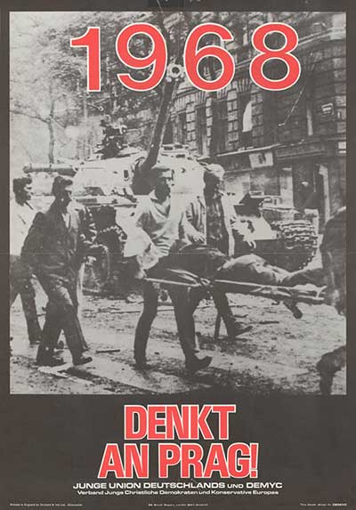 1968년 청년조합(Young Union) ‘프라하의 봄(Prague Spring)’ 포스터. 사진출처 : wikipedia ( https://en.wikipedia.org/wiki/Prague_Spring#/media/File:KAS-Prager_Fr%C3%BChling_1968-Bild-12906-1.jpg)